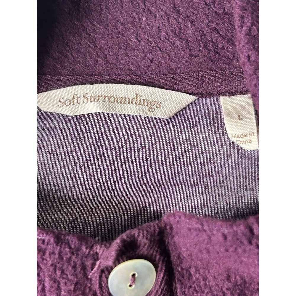 Soft Surroundings Fleece Pullover Long Sleeve Mock Neck Tunic Top Size Large - Picture 5 of 5